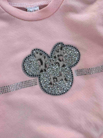 Дитячий костюм для дівчинки "Стиль Мінні": світшот, лосіни, пов'язка, двунитка ТМ Paulina, розмір 68 см