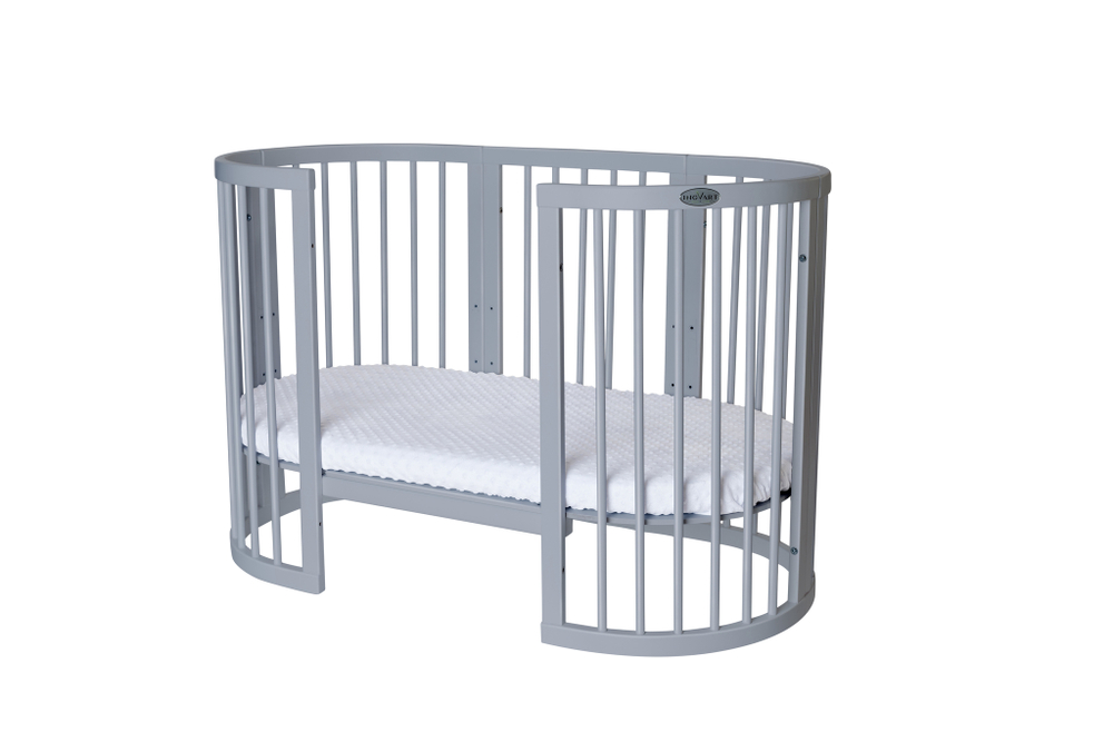 Детская кроватка-трансформер Ingvart Smart Bed 9 в 1 Oval (60*72) с сердечками