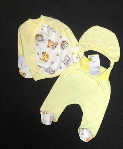 Комплект 3в1: льоля, повзунки, шапочка "Принт", футер ТМ “Happy ToT” (62 см)