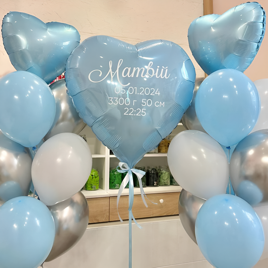 Кульки на виписку з роддому з ім'ям сина