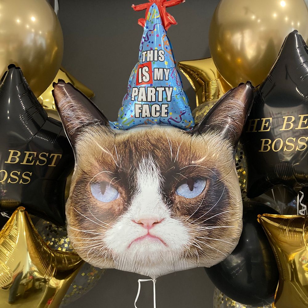 кульки на день народження для чоловіка сумний кіт