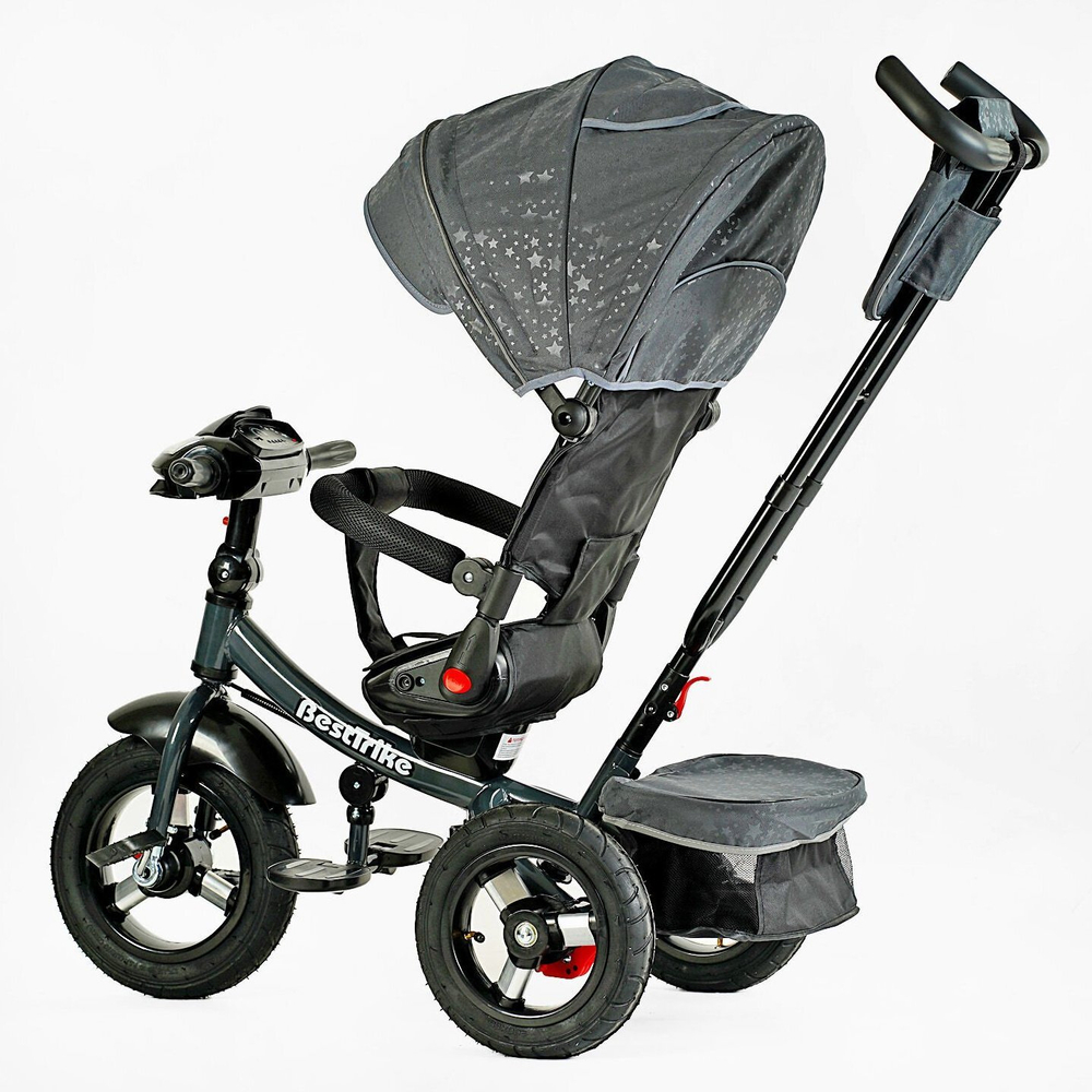 Дитячий триколісний велосипед Best Trike 6088 F надувні/фара, з USB, пультом, батьківською ручкою