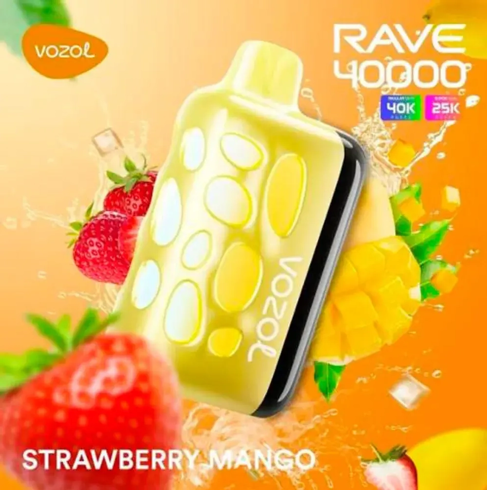 VOZOL RAVE 40000 - Strawberry Mango (5% nic)