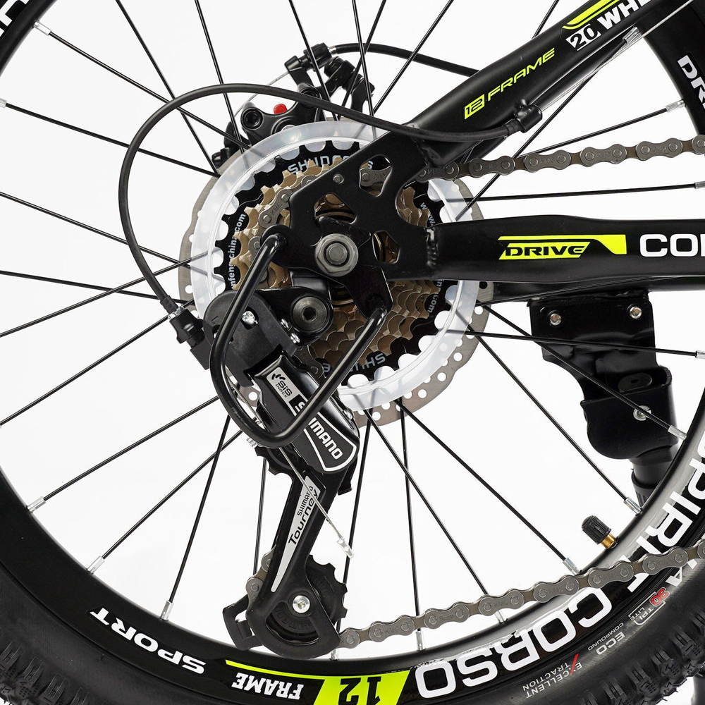 Детский спортивный велосипед 20 дюймов Corso Spirit, оборудование Shimano
