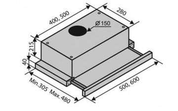 Витяжка VENTOLUX GARDA 60 BK/BG (1000) EU