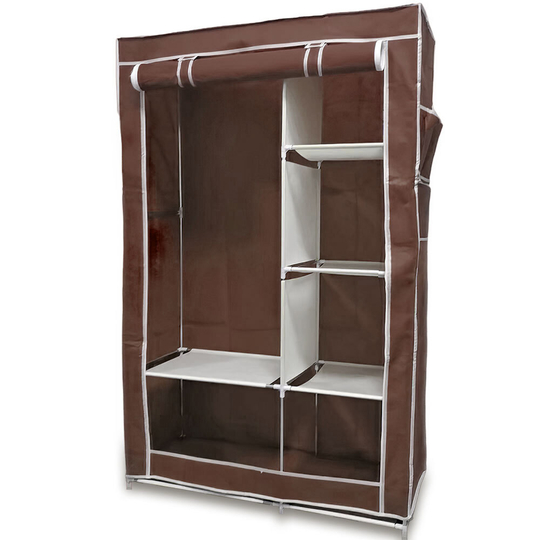 Каркасный тканевый складной шкаф для одежды и обуви 105х45х175 см Storage Wardrobe 98105 Коричневий (N-17)