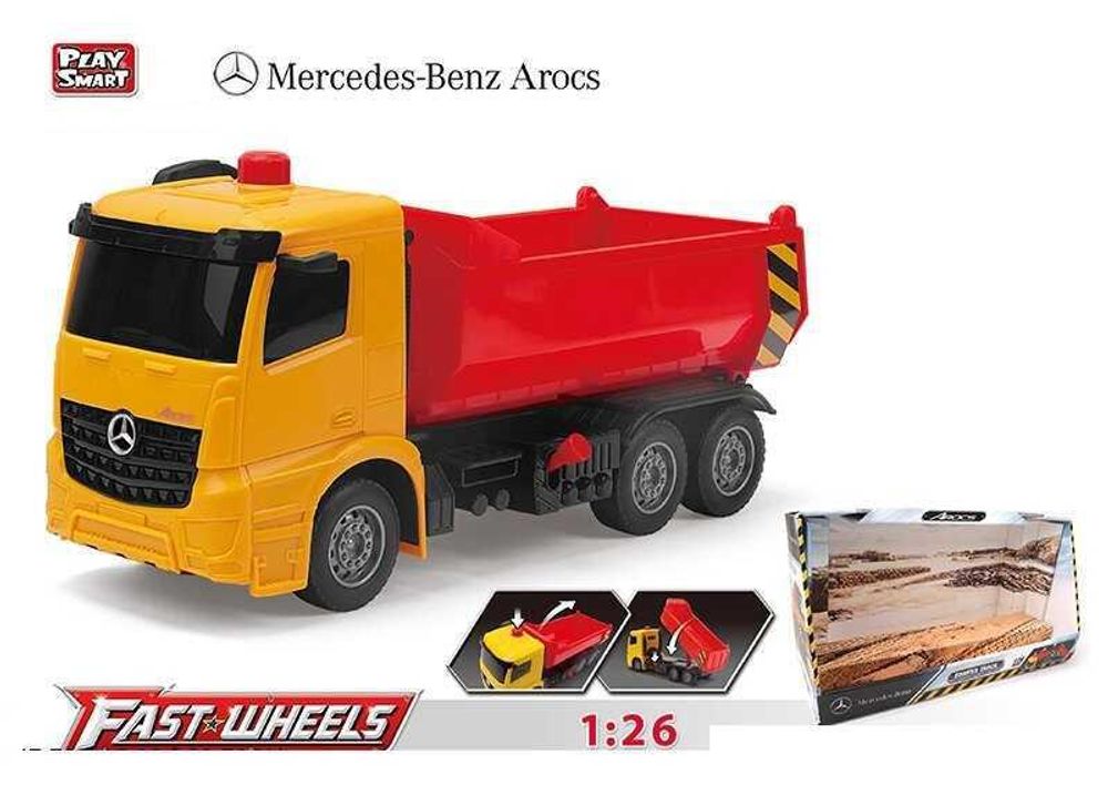 Игрушечный грузовик-самосвал Mercedes (мерседес)/Спецтехника 9717 B (8) &quot;Play Smart&quot;, подвижный кузов, в коробке