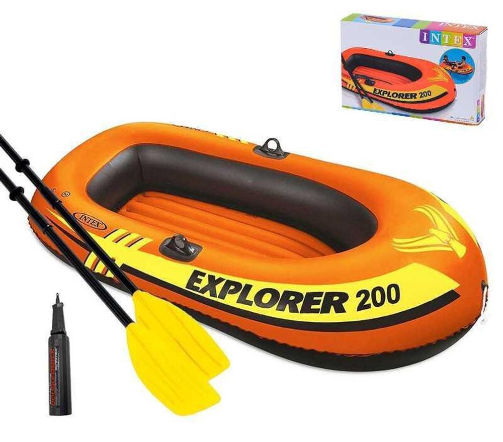 Надувная полутораместная лодка Intex EXPLORER 58331 (3) весла, насос, 185х94х41см