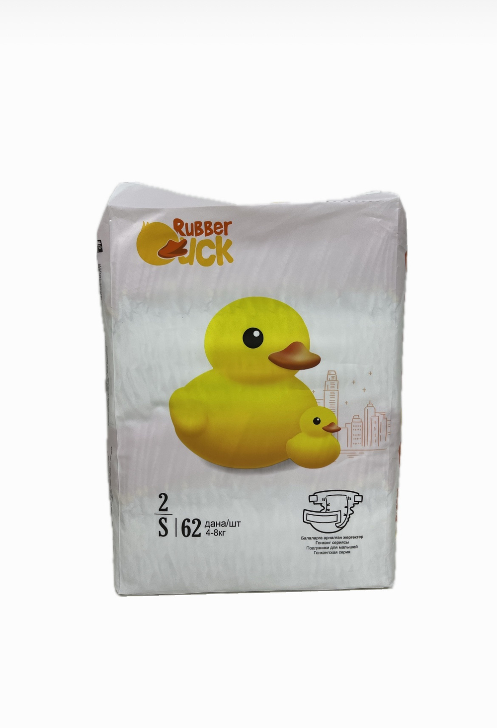 Подгузники Rubber Duck, размер S (4–8 кг), 62 шт.