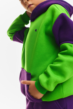Дитячий спортивний утеплений костюм Kindamor Active Heat Purple/Green, фліс для хлопчика