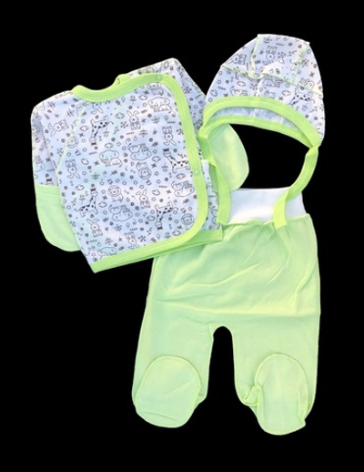 Комплект 3в1: сорочечка, повзунки, шапочка "Мікс", футер ТМ "UA" (56 см)