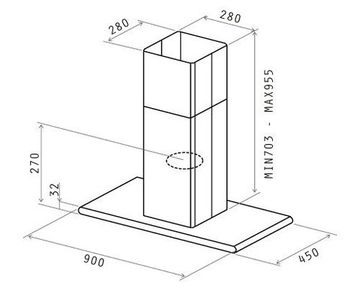 Витяжка ELICA GALAXY ISLAND BLIX/A/90x45
