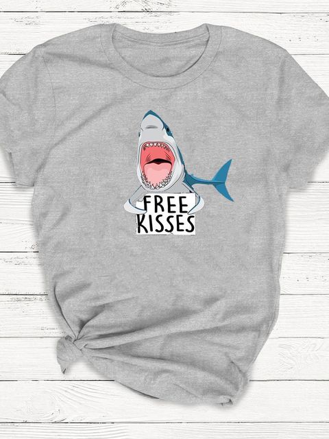 Футболка мужская серая Free Shark Kiss Zuzu фото 1