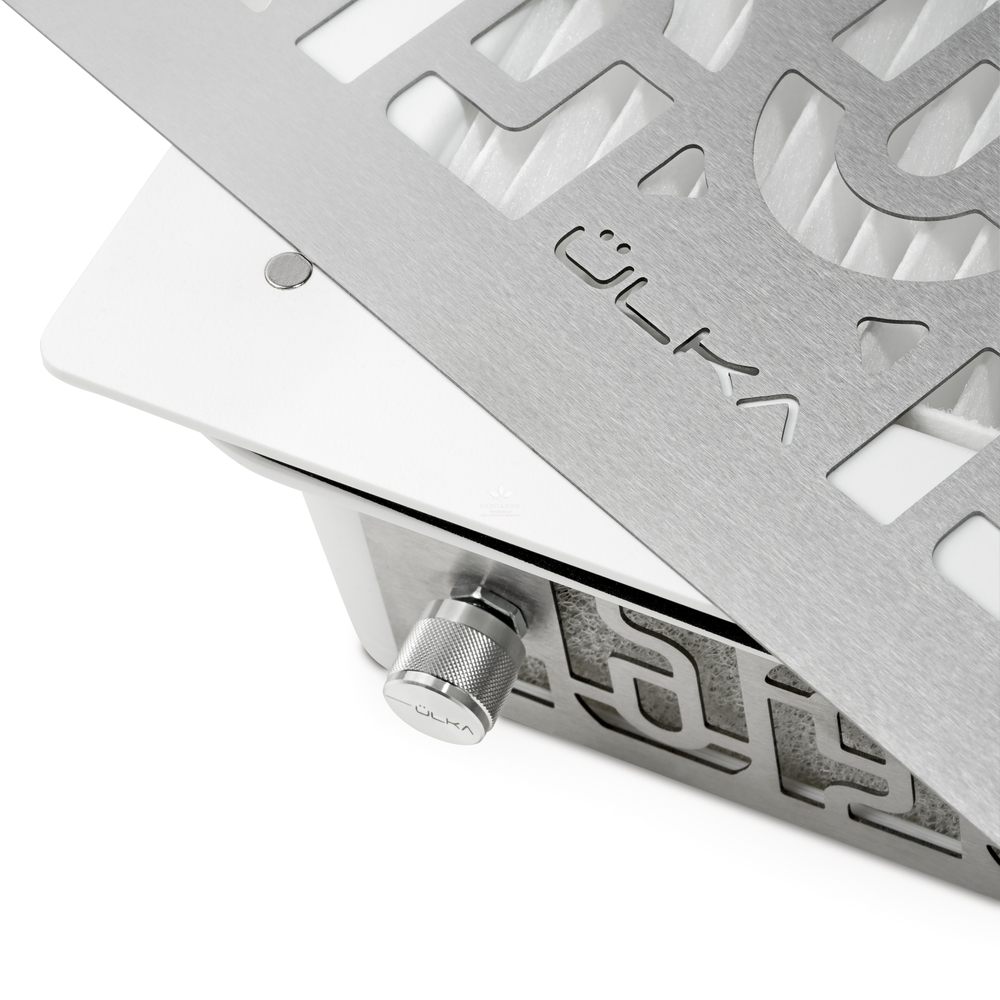 Вытяжка для маникюра врезная Ulka Prime, цвет белый (сетка металлик)