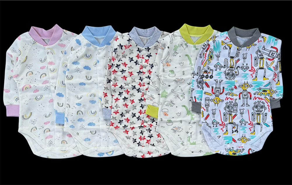 Боді з довгим рукавом "Mix", футер ТМ "Happy ToT" (80 см)