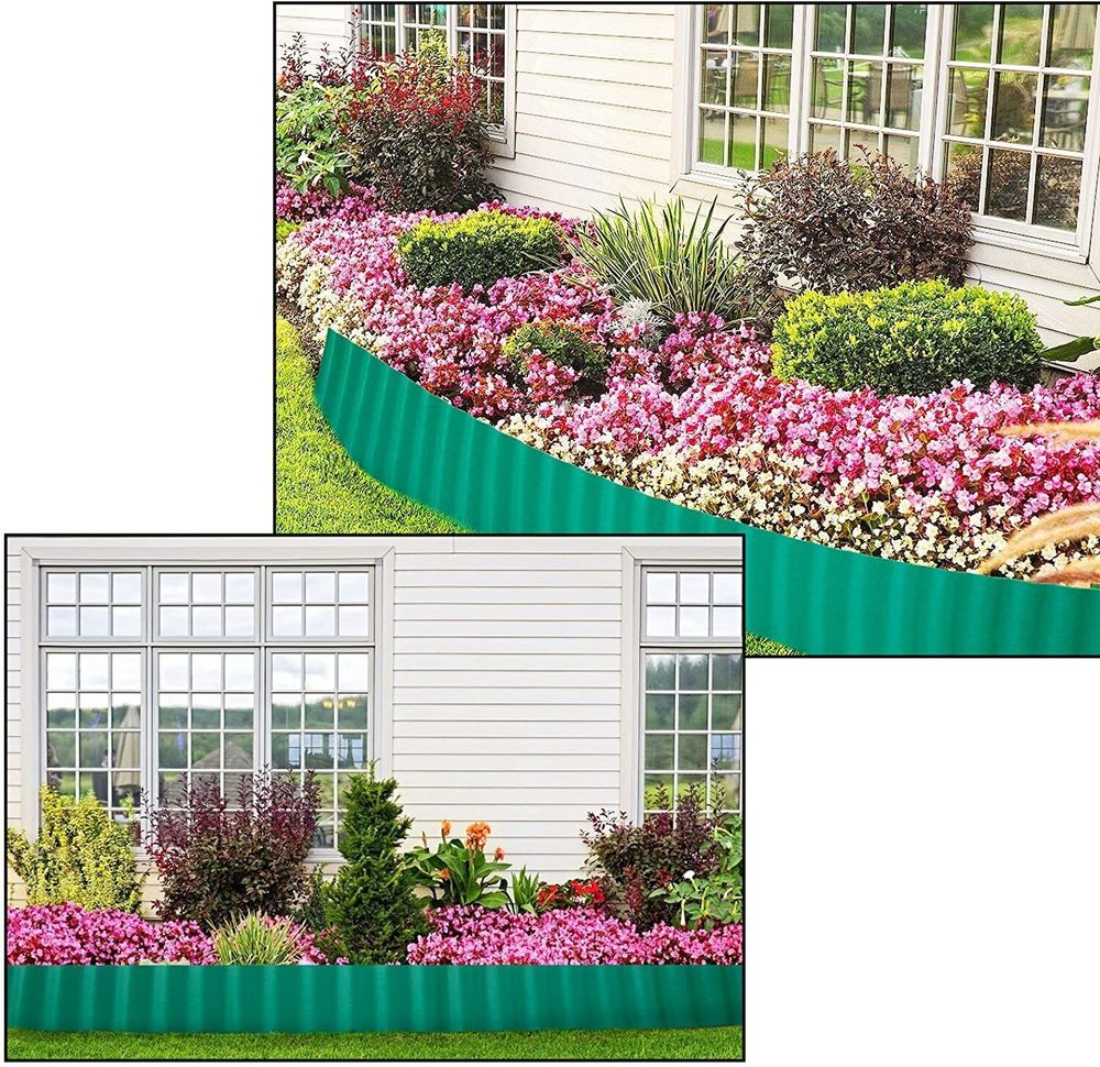 Бордюрная лента садовая, волнистая, 20см х 9м зеленая