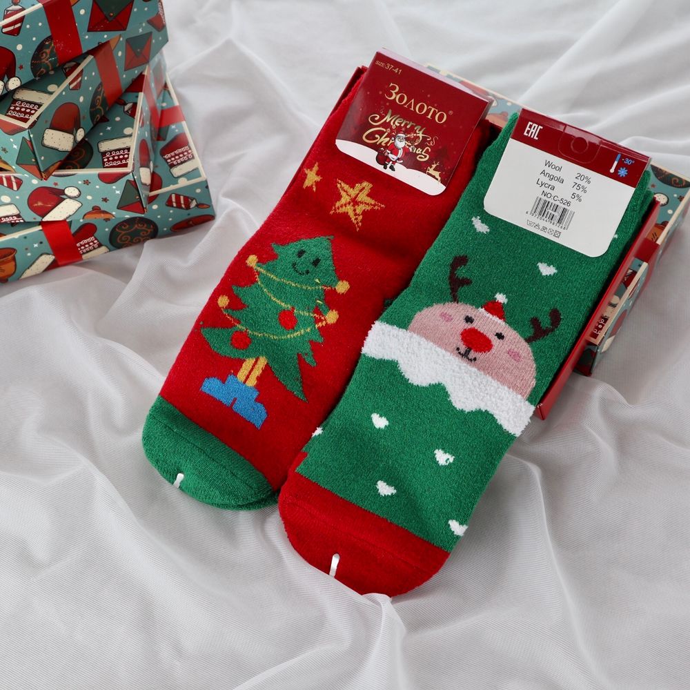 Шкарпетки жіночі "Merry Christmas" в подарунковій упаковці