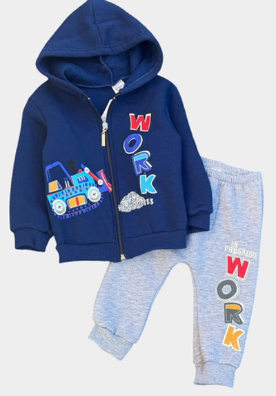 Костюм 2в1: кофта, штани "Work", трьохнитка з начосом, ТМ "Cilgin" (74 см)