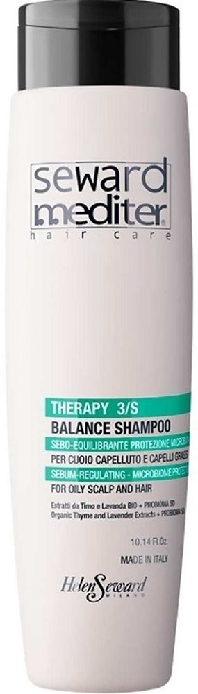 Себонормализующий  шампунь для жирных волос и кожи головы Therapy Balance Shampoo 3/S Seward Mediter