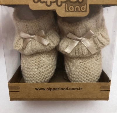 Пінетки в'язані, вовна ТМ "Nipperland" (0-3 міс - 9 см)