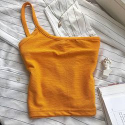 Топ - бралетт в рубчик на одну бретель