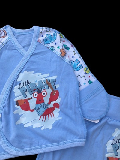 Комплект 2в1: льоля, повзунки "Принт", кулір, ТМ "Happy ToT" (62 см)