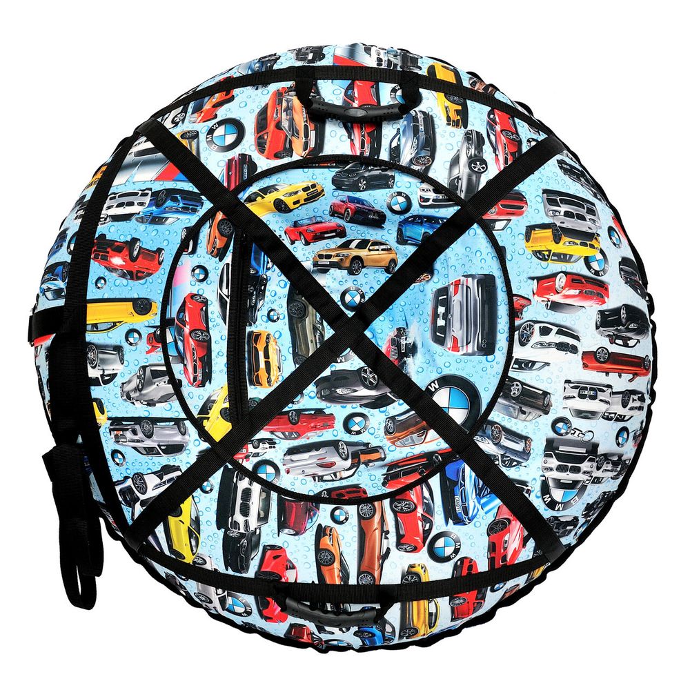 Надувные санки-ватрушки  для катания с горки "BMW" диаметр 100 см. (Оксфорд, ПВХ)