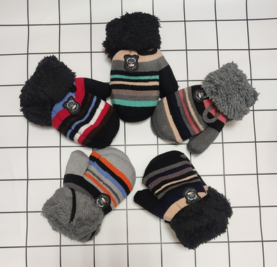 Рукавиці "Смужка", вовна, махра (4-6 років)