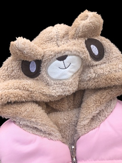 Жилетка з капюшоном "Bear", плащівка, махра (80 см)