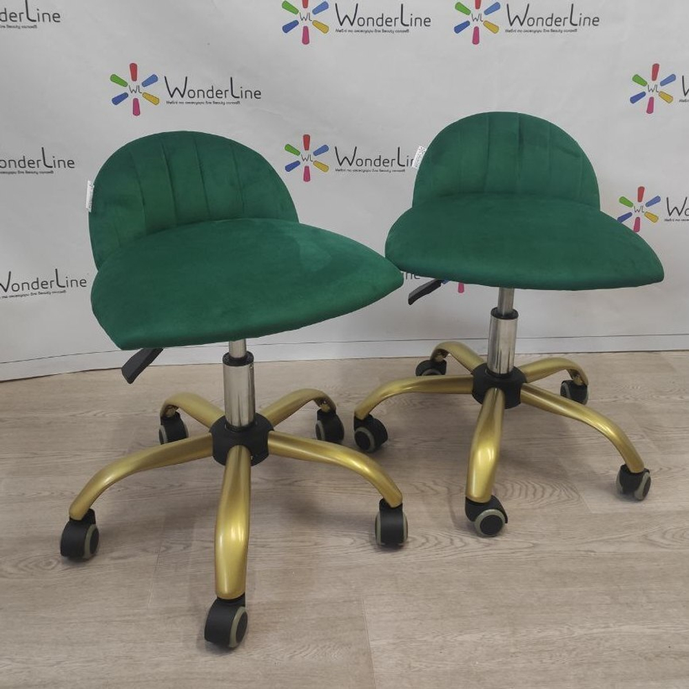 Стульчик для педикюра Rior velor Gold