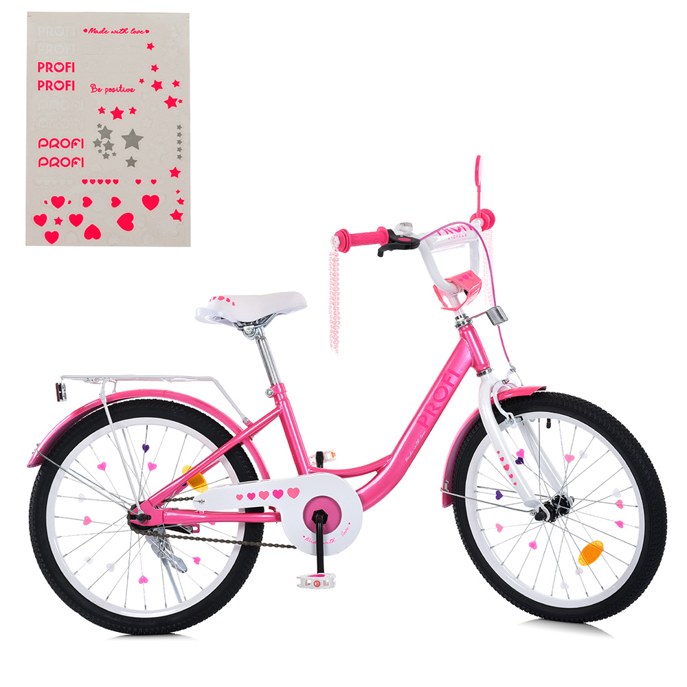 Детский велосипед для девочки Profi Princess 20 дюймов с багажником