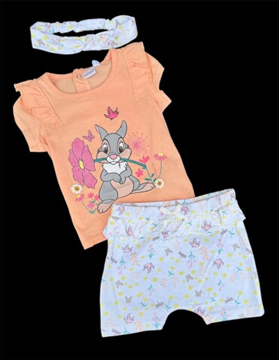 Костюм 3в1: футболка, шорти, пов'язка "Зайченя", бавовна ТМ "Disney"