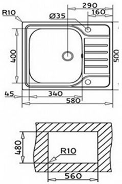 Кухонна мийка TEKA 580.500 1B 1D мікротекстура 30000061