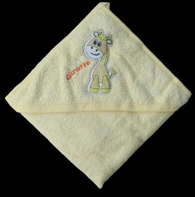Рушник з капюшоном "Жирафеня" 75x80 см, махра ТМ "Ramel"