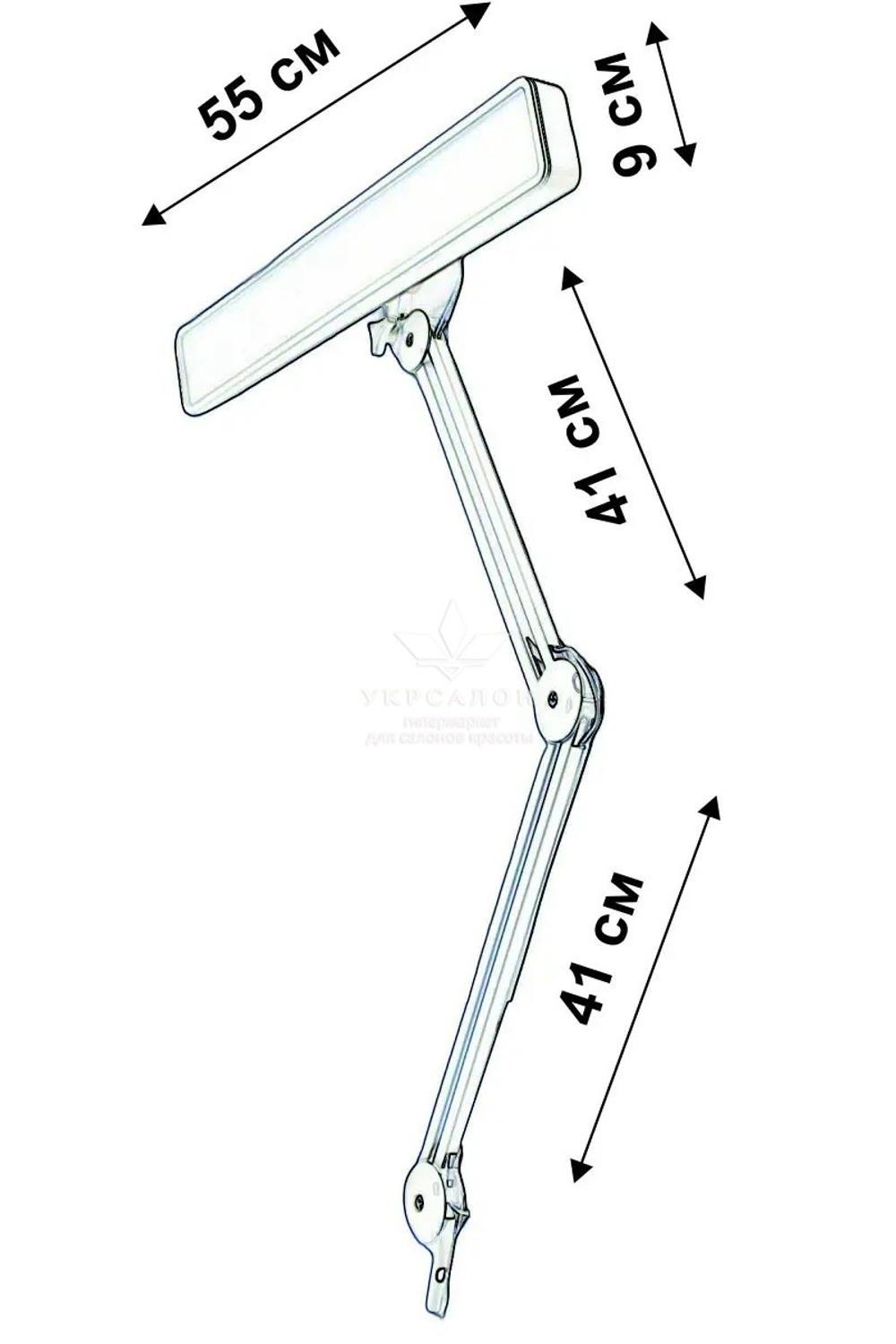 Настольная светодиодная бестеневая Led лампа для бьюти мастера на струбцине KMS-1005 (9501), 30 Вт, черная