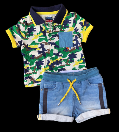 Костюм 2в1: шорти, поло, бавовна, котон ТМ "Original Marines" (68-74 см)