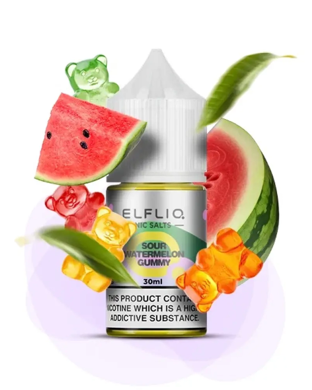 Жидкость ELFLIQ Sour Watermelon Gummy (Ельфлик Кислые Арбузные Желейки) 30 мл/5%