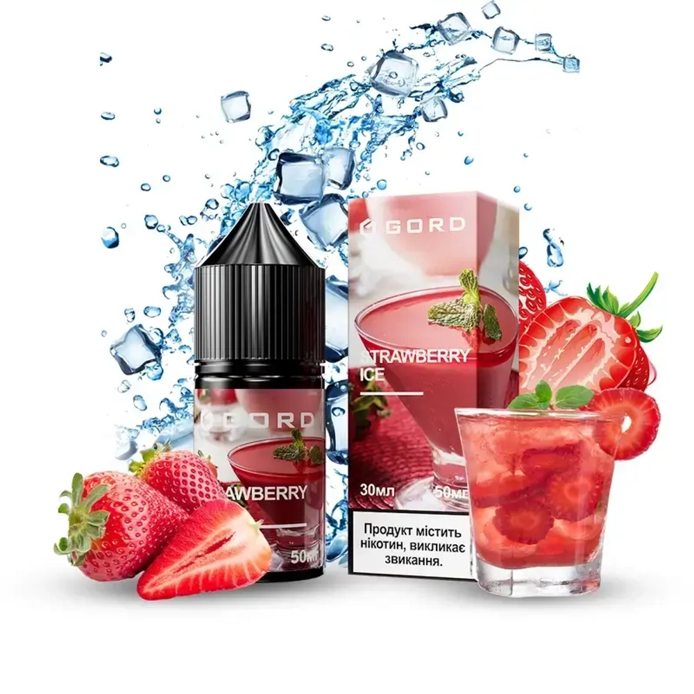 Солевая Жидкость Gord Strawberry Ice (Горд Клубника Лед) 30ml 50mg