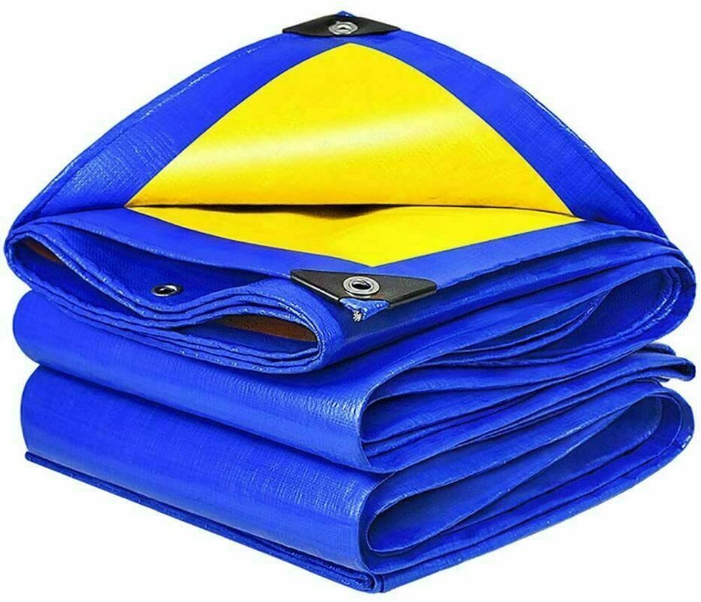 Тент 4х6м. Желто-синий. "Патриот". Плотность 90г\м2. От дождя, снега для тени. Усиленный край