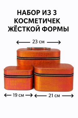 Набор из 3 косметичек жёсткой формы
