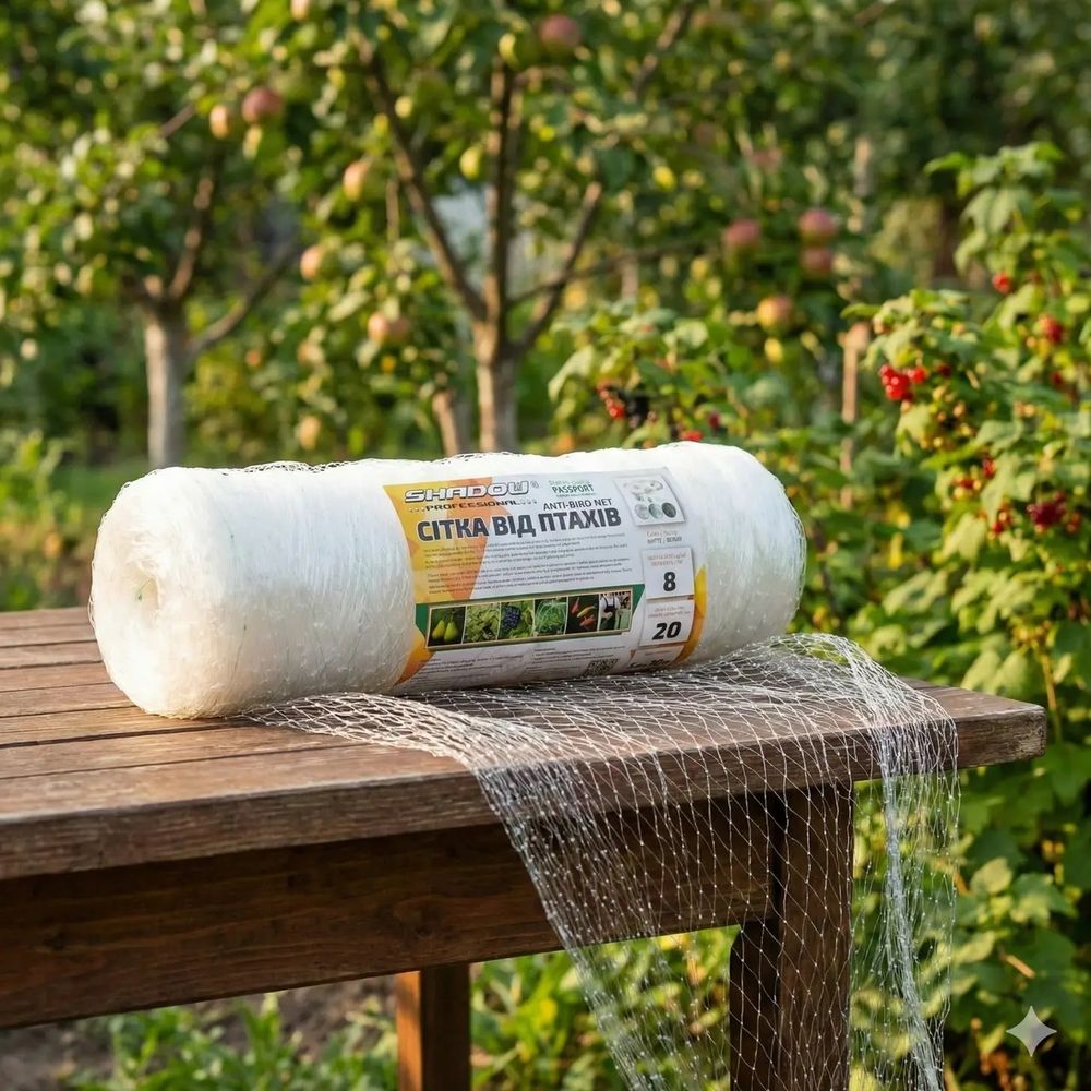 Защитная сетка от птиц 6х10 м (20х20мм). Белая. уф-стабилизированная