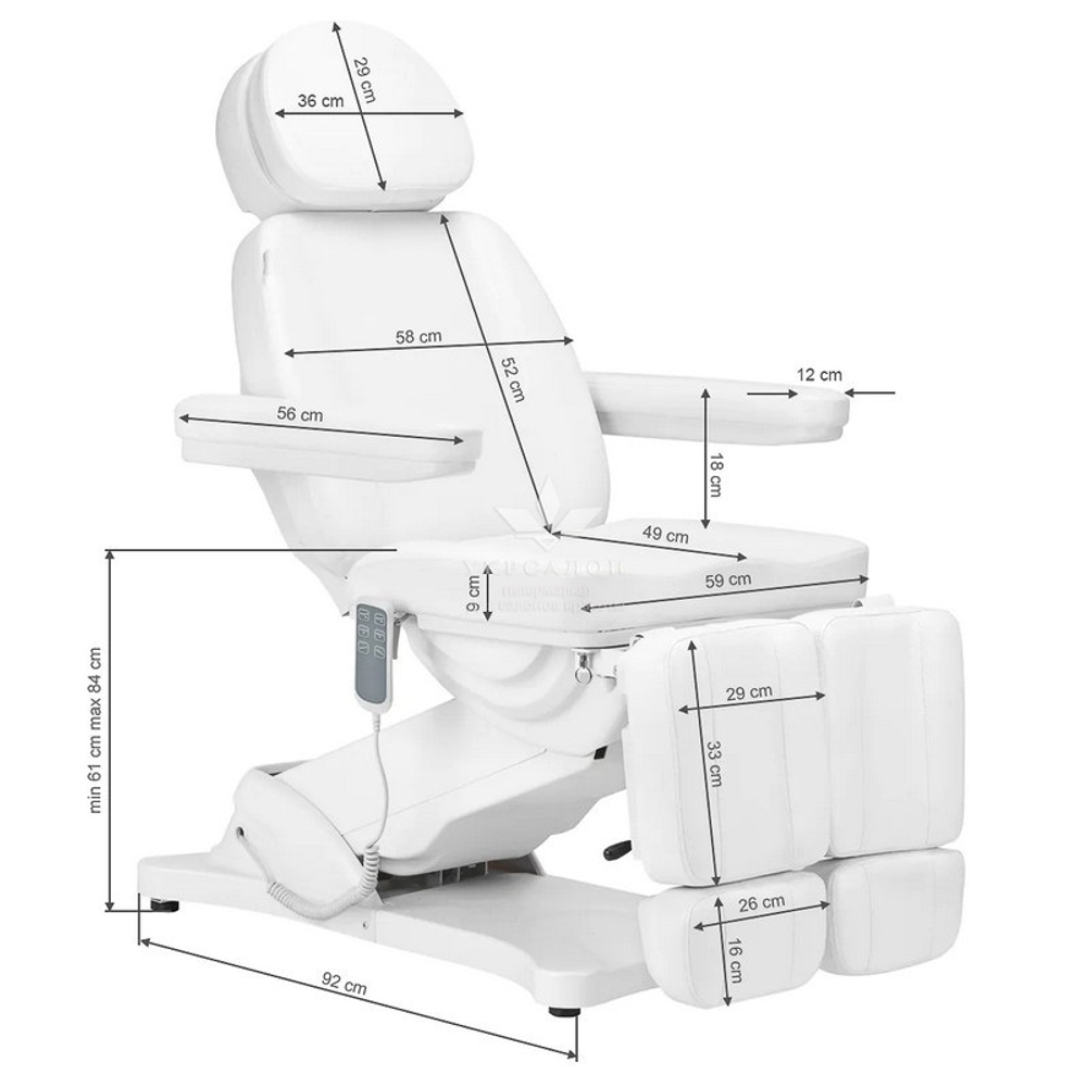Кресло педикюрно-косметологическое Sillon Classik (2 мотора), белое