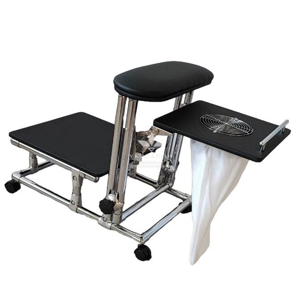 Педикюрное кресло с подставкой и вытяжкой Tertio, клином и стульчиком