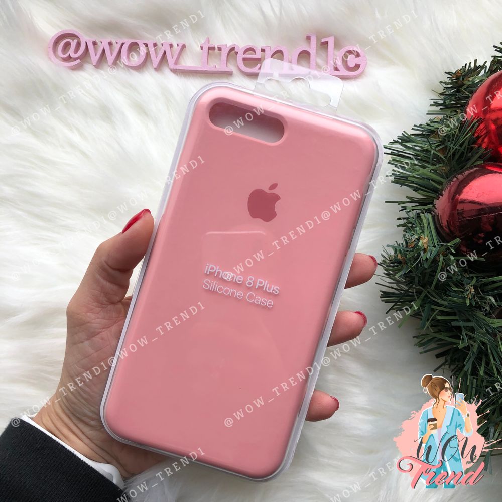 Чехол iPhone 7+/8+ Silicone Case /light pink/ розовый 1:1