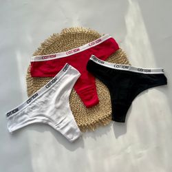 Стрінги з широкою резинкою з написом