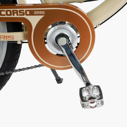 Велосипед міський 26 дюймів Corso Polaris з кошиком та багажником, рама 16.5"