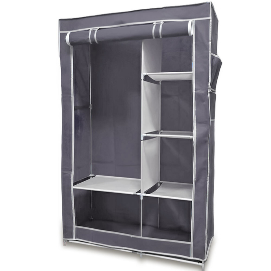 Каркасный тканевый складной шкаф для одежды и обуви 105х45х175 см Storage Wardrobe 98105 Сірий (N-17)