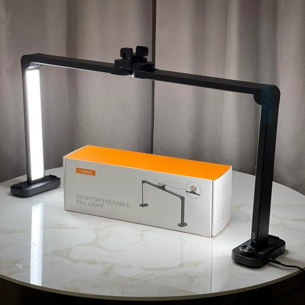 Бестеневая настольная лампа трансформер F-800E, черная