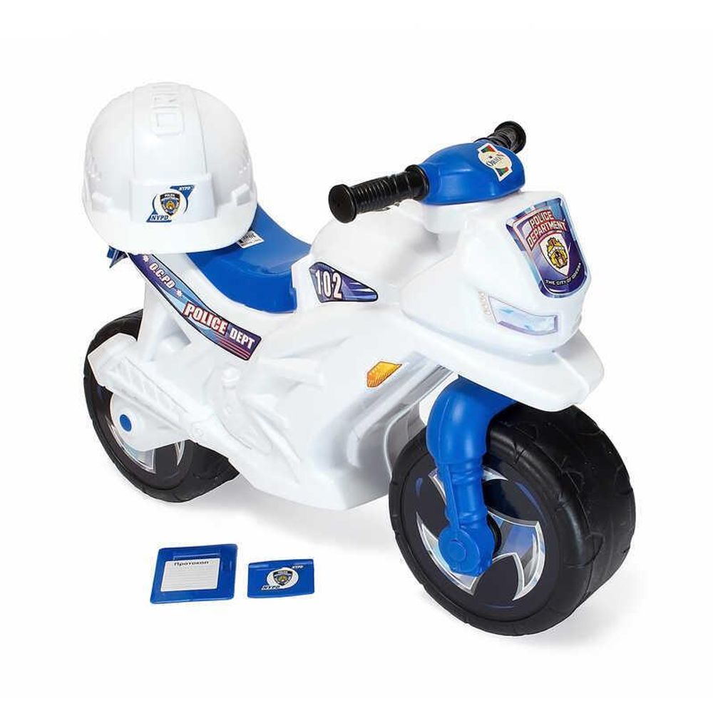 Детская каталка-толокар полицейский мотоцикл  Ямаха 501 В-2 с каской Orion белый