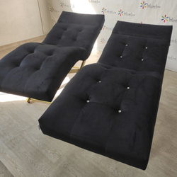 Анатомічна кушетка Tertio Gold зі стразами для лашмейкерів та бровістів